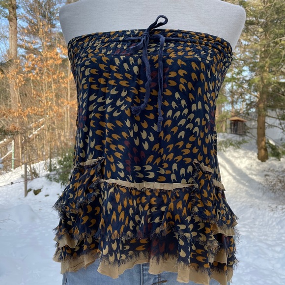 FREE PEOPLE Silk Mixed Media Skirt Top - Picture 9 of 16